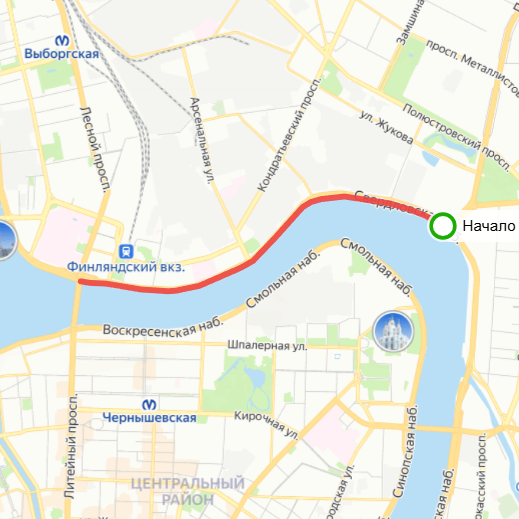 Веломаршрут по Свердловской набережной