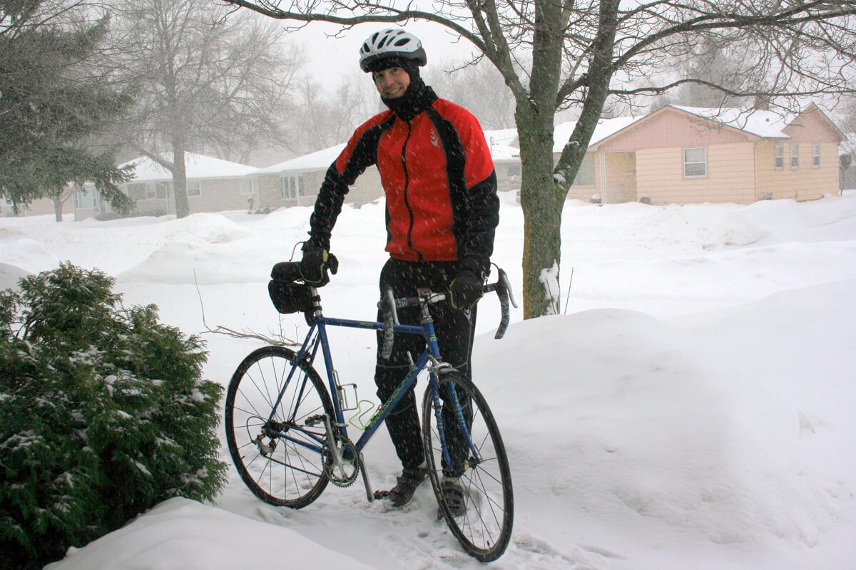 Велосипедист зимой: пример экипировки
